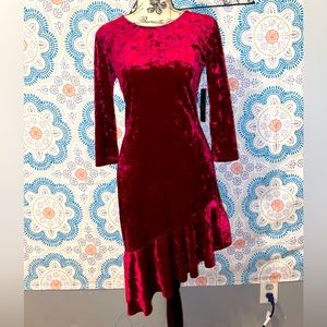 small red suede Lulus dress